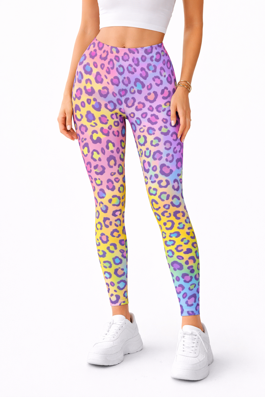 لگ ورزشی زنانه فاق بلند طرح پلنگی گرادینتی وارداتی پشت چین| لگ جذب باشگاهی و یوگا