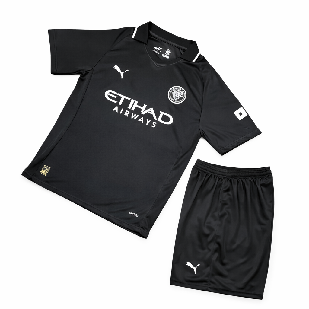 کیت منچسترسیتی 2023/2024 اورجینال| لباس سوم مشکی | ست پیراهن و شورت