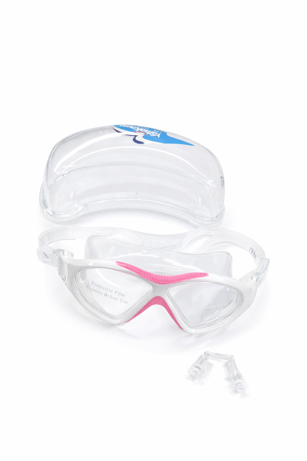 عینک شنای شفاف با طراحی ارگونومیک | همراه با جعبه محافظ