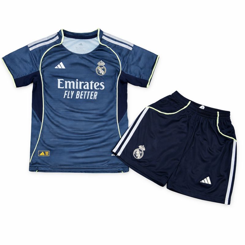 کیت بچگانه رئال مادرید اورجینال| لباس سوم Real Madrid Kids 2023/2024 سرمه‌ای