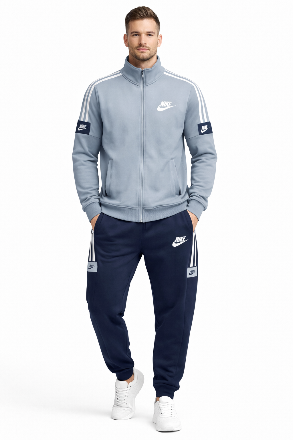 ست لباس ورزشی مردانه Nike زیپ‌دار | گرمکن و شلوار اسپرت