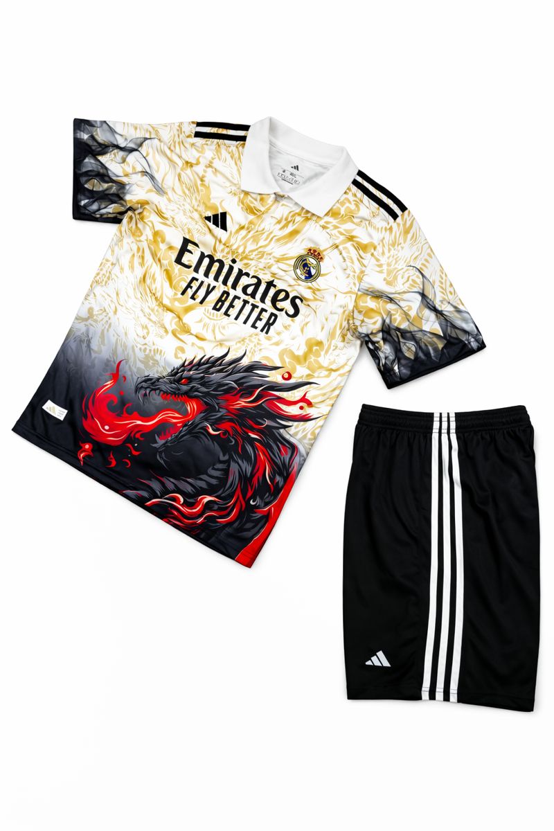 کیت فانتزی رئال مادرید Adidas طرح اژدهای آتشین اورجینال| لباس خاص Real Madrid