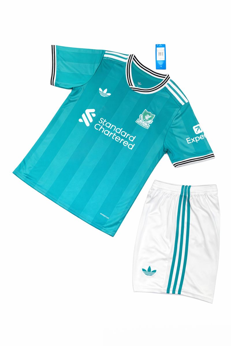کیت لیورپول 2023/2024 اورجینال| لباس سوم سبز آبی | ست پیراهن و شورت