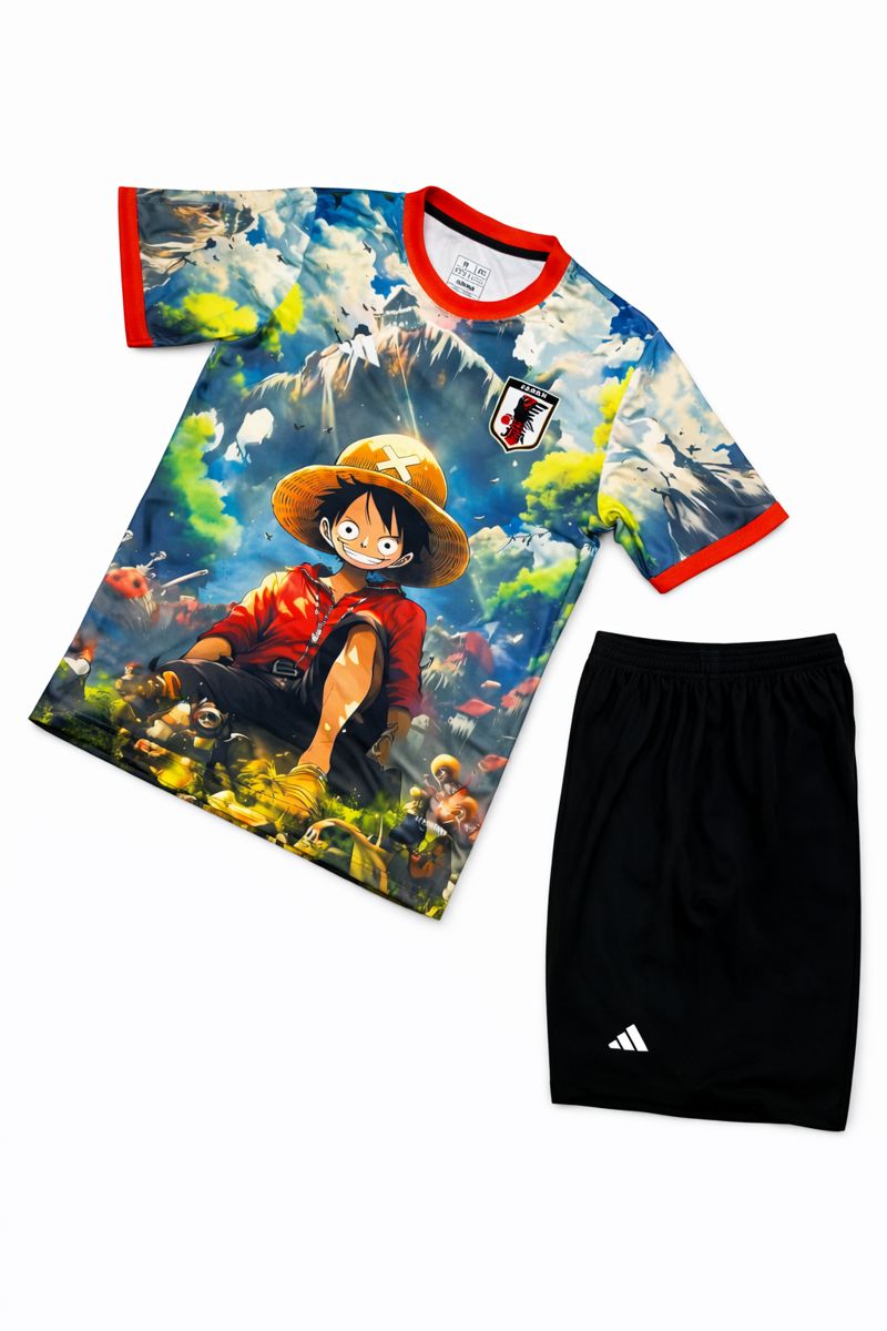 کیت فانتزی فوتبالی طرح One Piece اورجینال| لباس انیمه‌ای لوفی