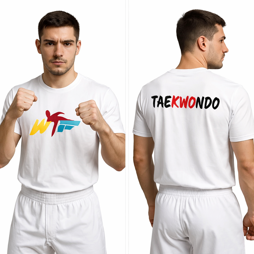 تیشرت رزمی تکواندو مدل WTF – مخصوص تمرین و مسابقه