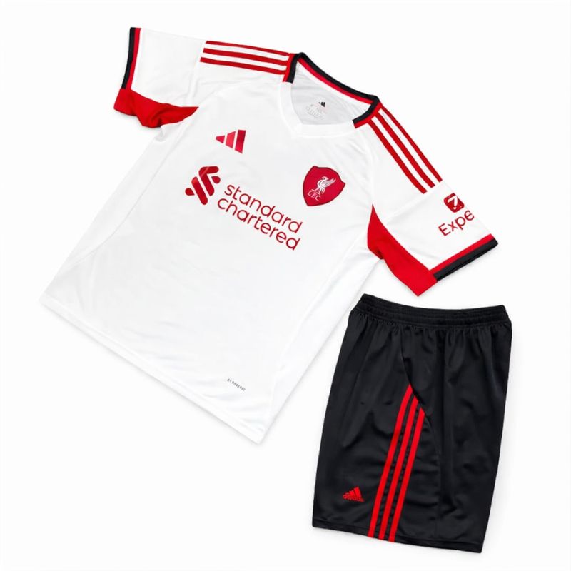 کیت لیورپول 2023/2024 اورجینال| لباس دوم سفید | ست پیراهن و شورت