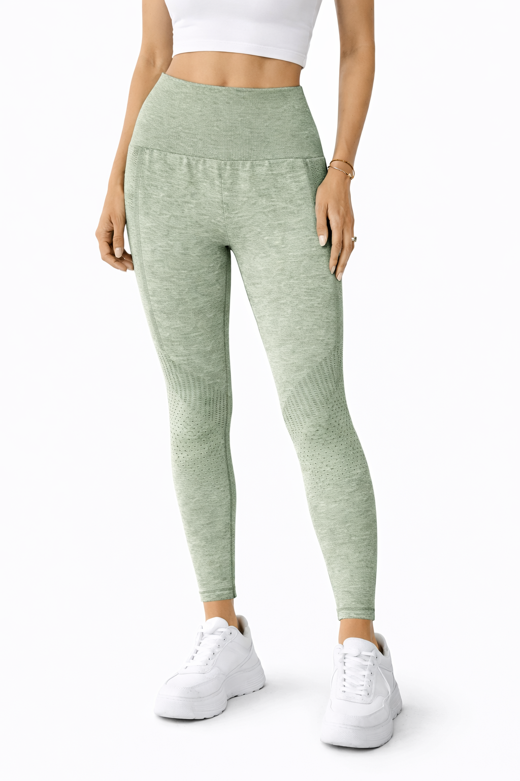 لگ ورزشی زنانه فاق بلند کمر گنی   | لگ بدنسازی و یوگا بدون درز Seamless