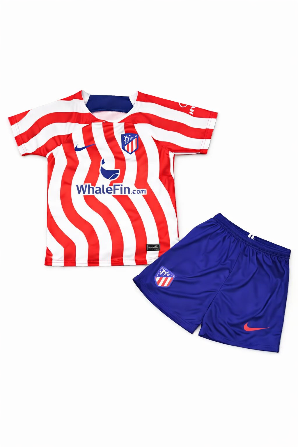 کیت بچگانه اتلتیکو مادرید قرمز سفید اورجینال| ست تیشرت و شورت Atletico Madrid Kids 2024