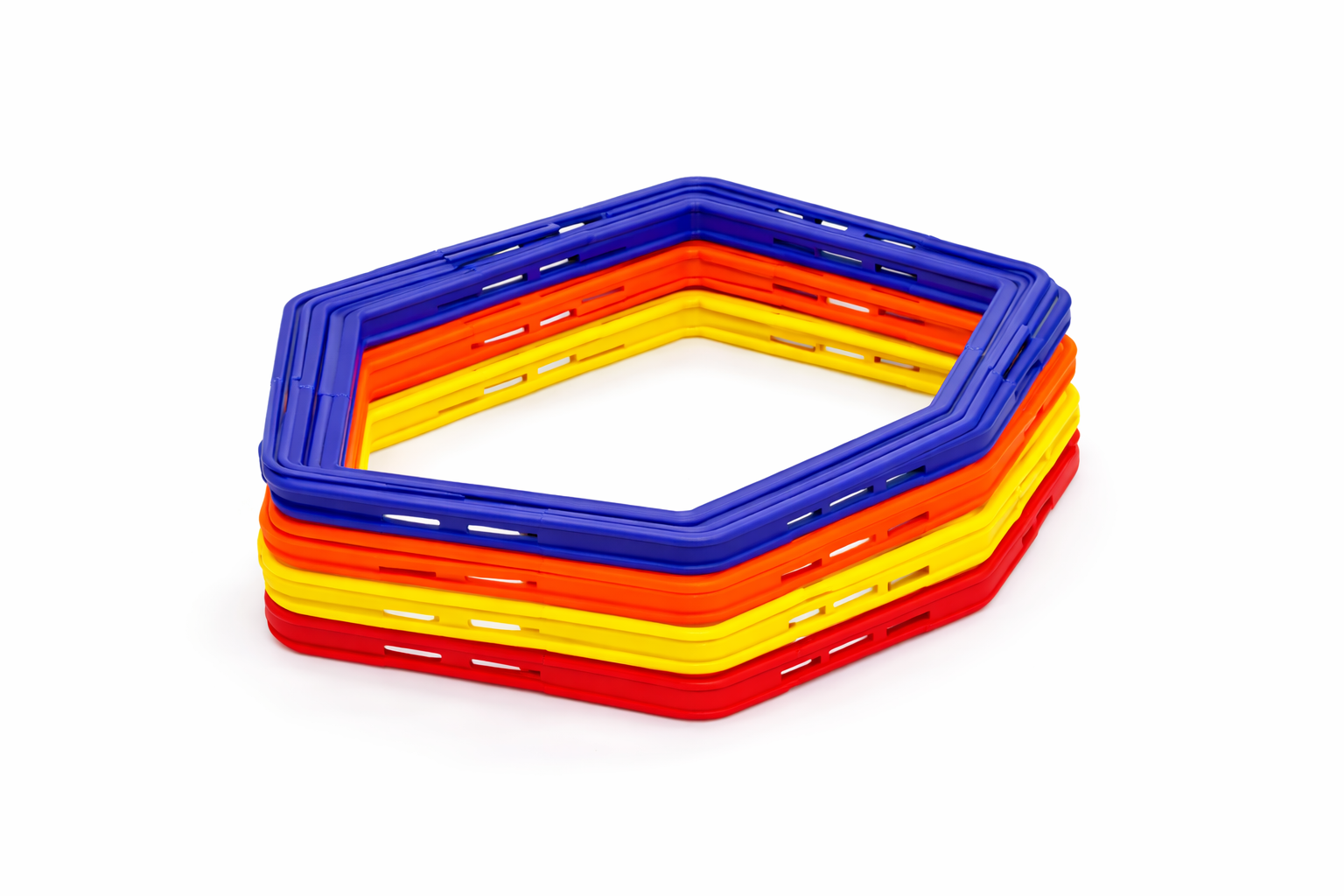 حلقه چابکی تمرینی چندرنگ مدل 6 ضلعی | مناسب تمرین سرعت، هماهنگی و چابکی