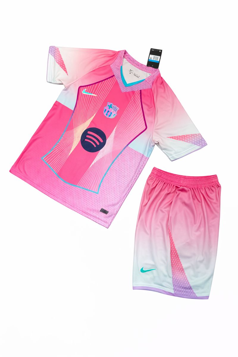 کیت بارسلونا صورتی 2023/2024 اورجینال| لباس سوم | ست پیراهن و شورت