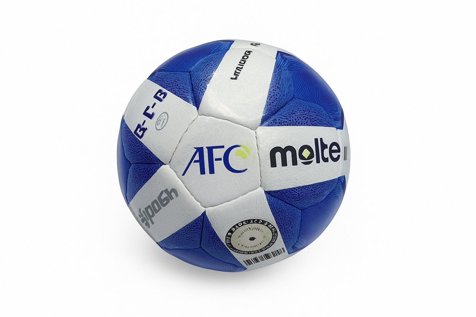 توپ فوتسال رسمی Molten AFC – طراحی حرفه‌ای با ترکیب رنگ آبی و سفید