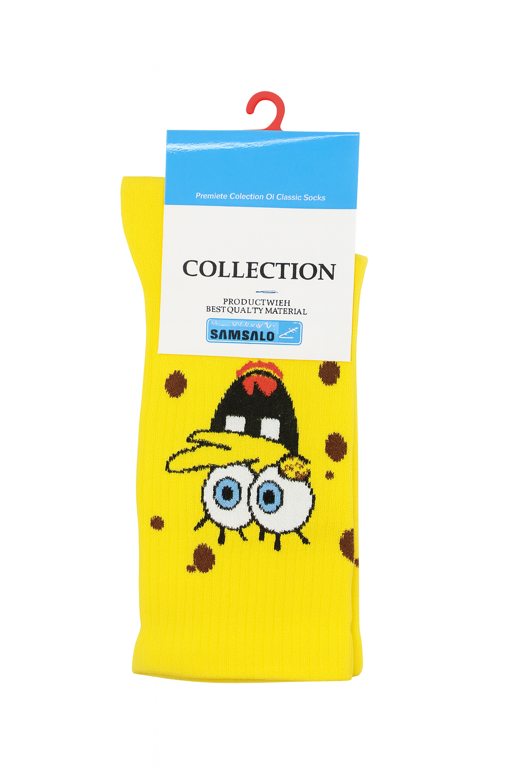 جوراب فانتزی طرح2 باب‌اسفنجی – رنگ زرد اورجینال