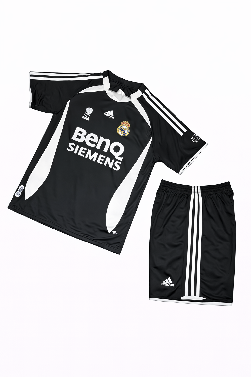 کیت رئال مادرید مشکی BenQ Siemens اورجینال| لباس دوم کلاسیک | ست پیراهن و شورت