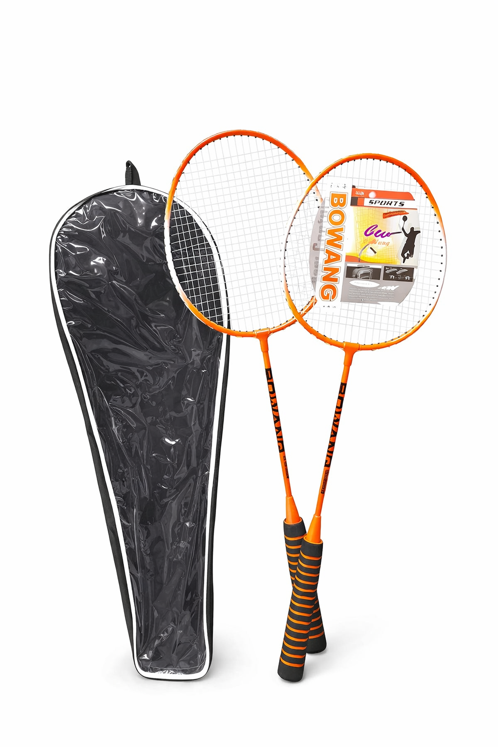راکت بدمینتون جفتی  BOWANG به‌همراه کاور محافظ کد 3383