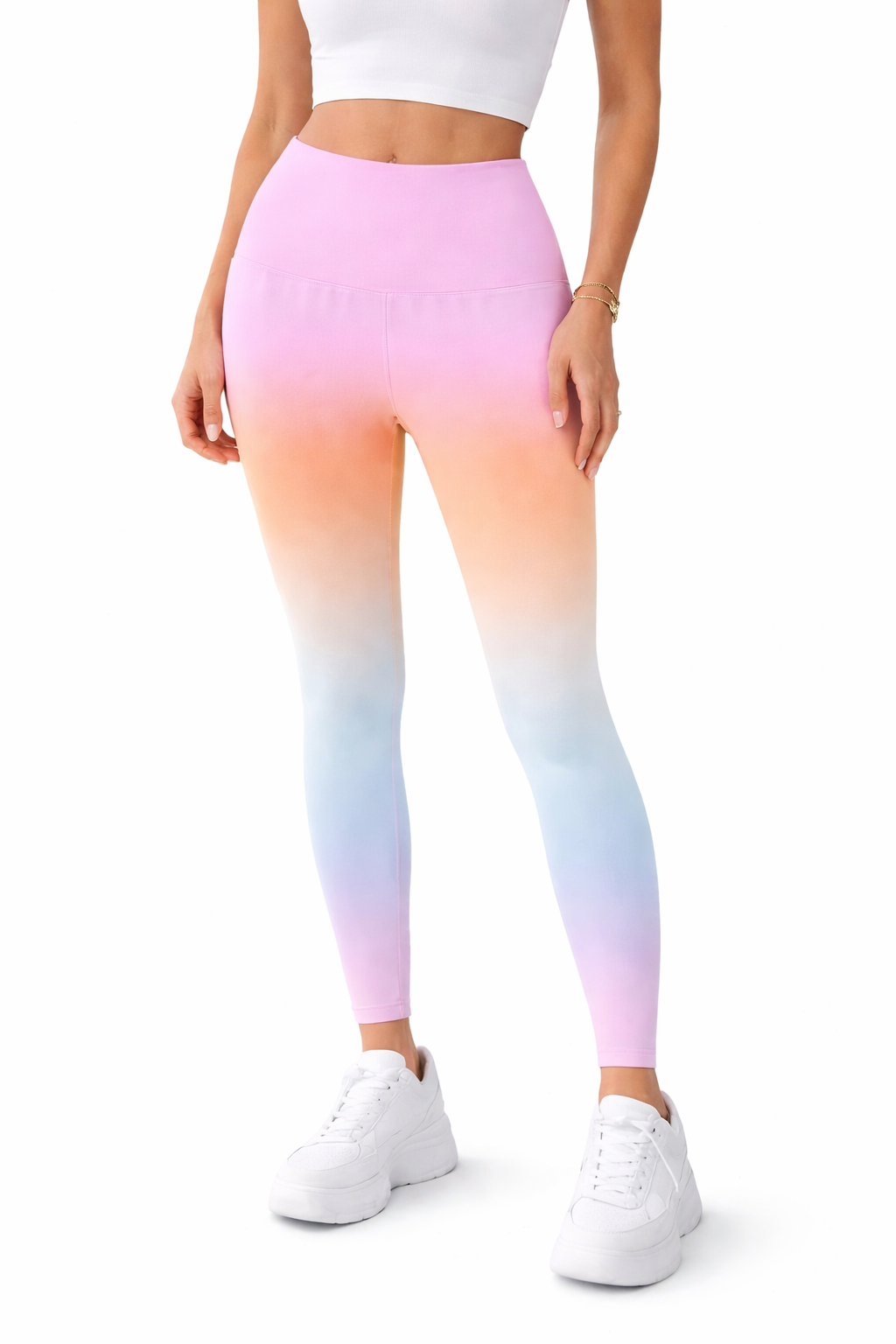 لگ ورزشی زنانه گرادیانی بدون درز پشت چین | فاق بلند، کشسان و مناسب تمرین و استایل روزمره