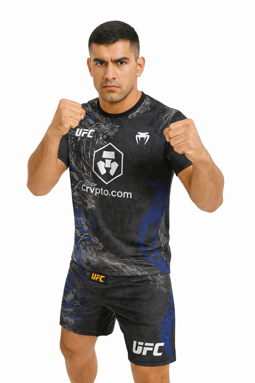 ست ورزشی رزمی VENUM طرح اژدهای مشکی–آبی (مدل حرفه‌ای) UFC