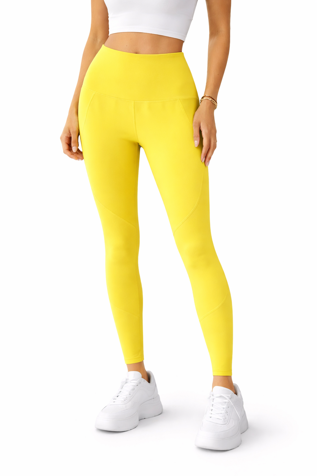 لگ ورزشی زنانه فیتنس و یوگا وارداتی | لگ جذب فاق بلند با پارچه کشسان و تنفس‌پذیر