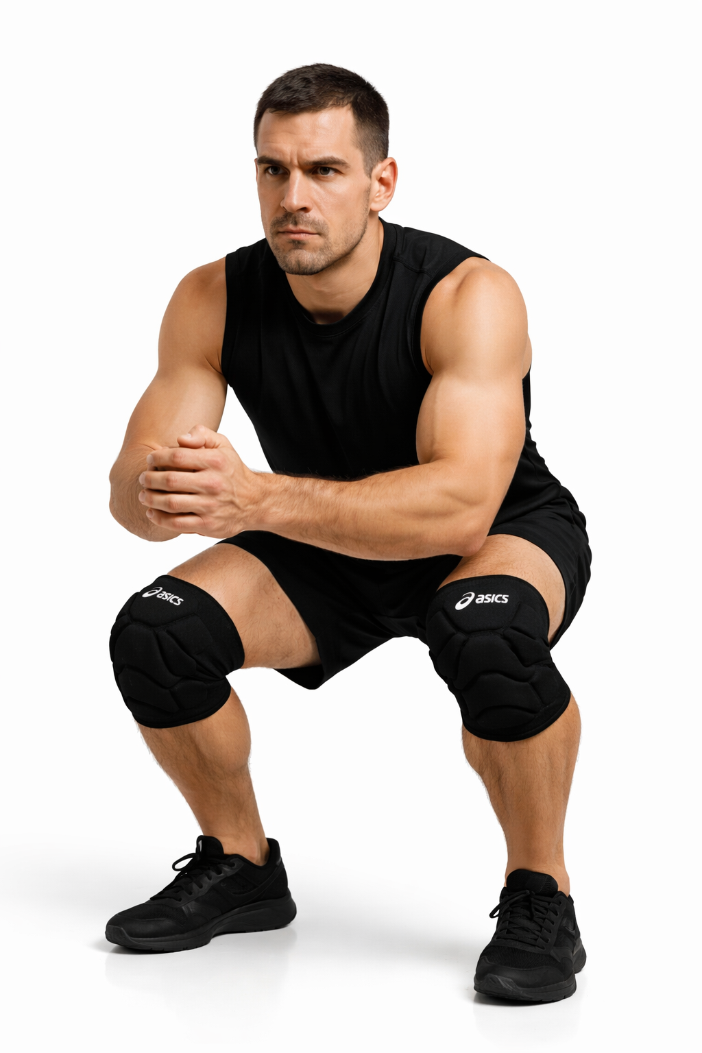 زانو بند حرفه‌ای والیبال ASICS با جذب ضربه بالا