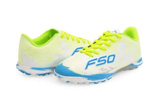 کفش سالنی Adidas F50 با طراحی نئونی و استوک حرفه‌ای برای سرعت و دقت بی‌نظیر ⚡👟