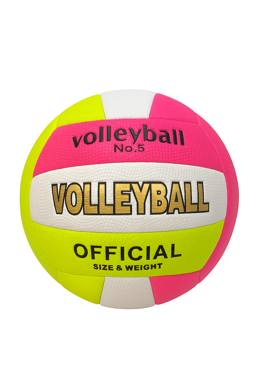 توپ والیبال مدل OFFICIAL No.5 – طراحی دو رنگ سبز نعنایی و سفید، سایز و وزن استاندارد
