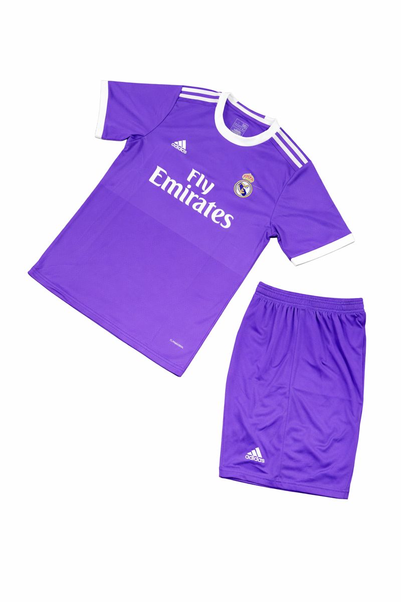 کیت رئال مادرید بنفش 2016/2017 اورجینال| لباس دوم | ست پیراهن و شورت